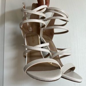 Strappy White Heels